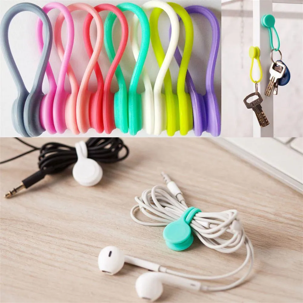 1 PCS Random Color Silicone Earphone Cable Hanger Magnetic Holder Cable Mobile Phone Accessories Organizer