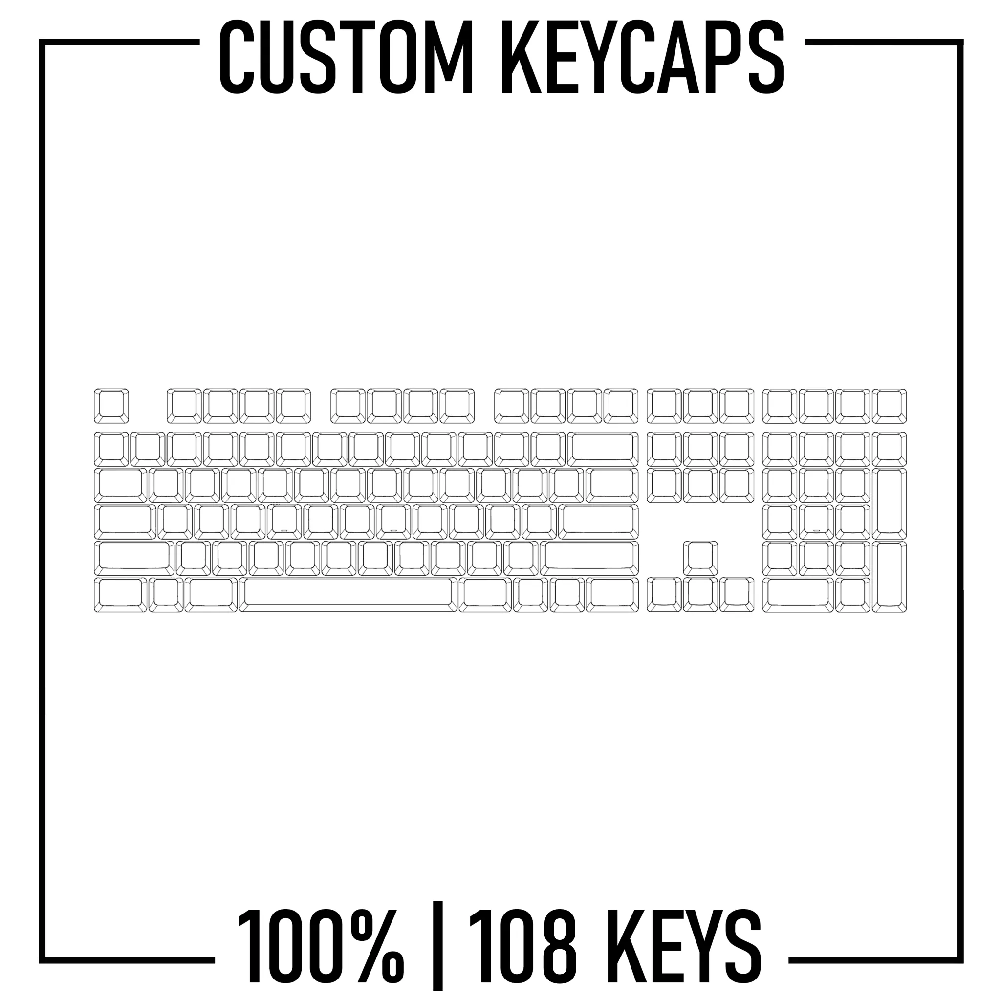 100% keyboard Custom Keycaps set ( ANSI | 108 Keys )