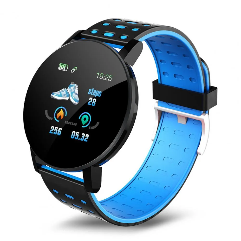 119 Plus Fitness Smart Bracelet Heart Rate Blood Pressure Monitoring Waterproof Sport Fitness Tracker Smart Watch For Android Ios