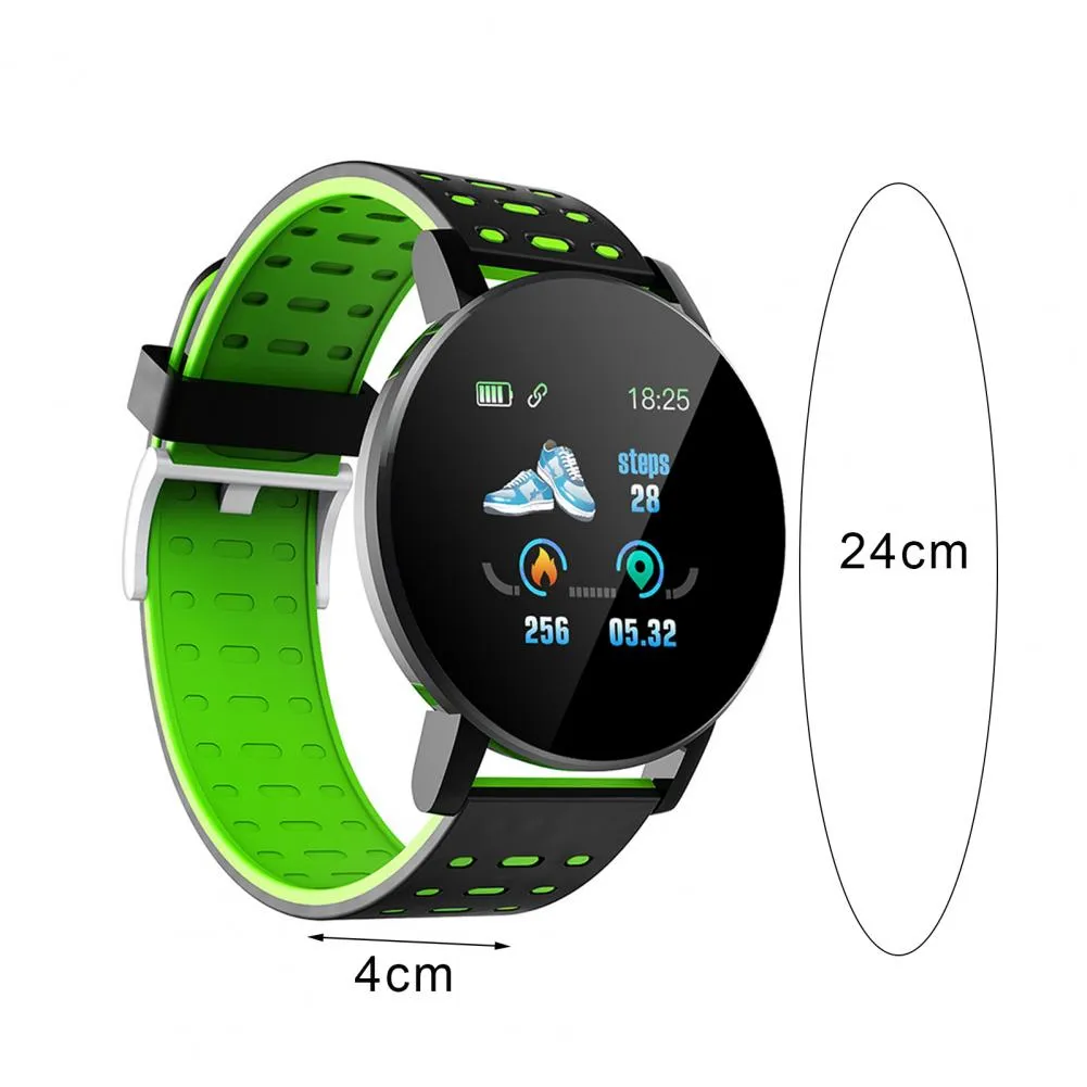 119 Plus Fitness Smart Bracelet Heart Rate Blood Pressure Monitoring Waterproof Sport Fitness Tracker Smart Watch For Android Ios