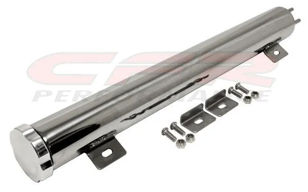 17" x 2" STAINLESS STEEL RADIATOR OVERFLOW TANK - CHEVY-FORD-MOPAR