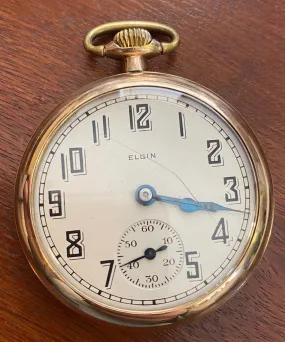 1940's Elgin BW Raymond Pocket Watch 20 Year Keystone Case 16s 21j 478