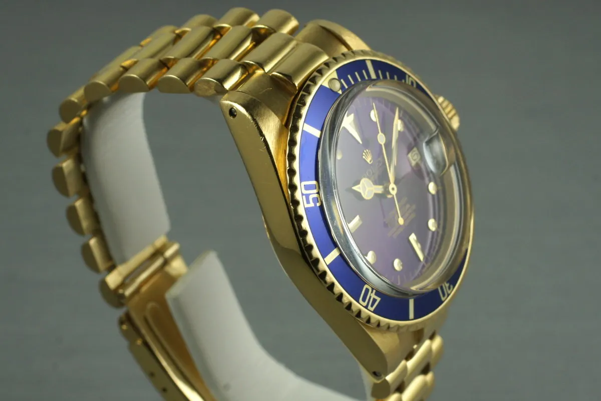 1969 Rolex YG Submariner 1680 with Blue Dial