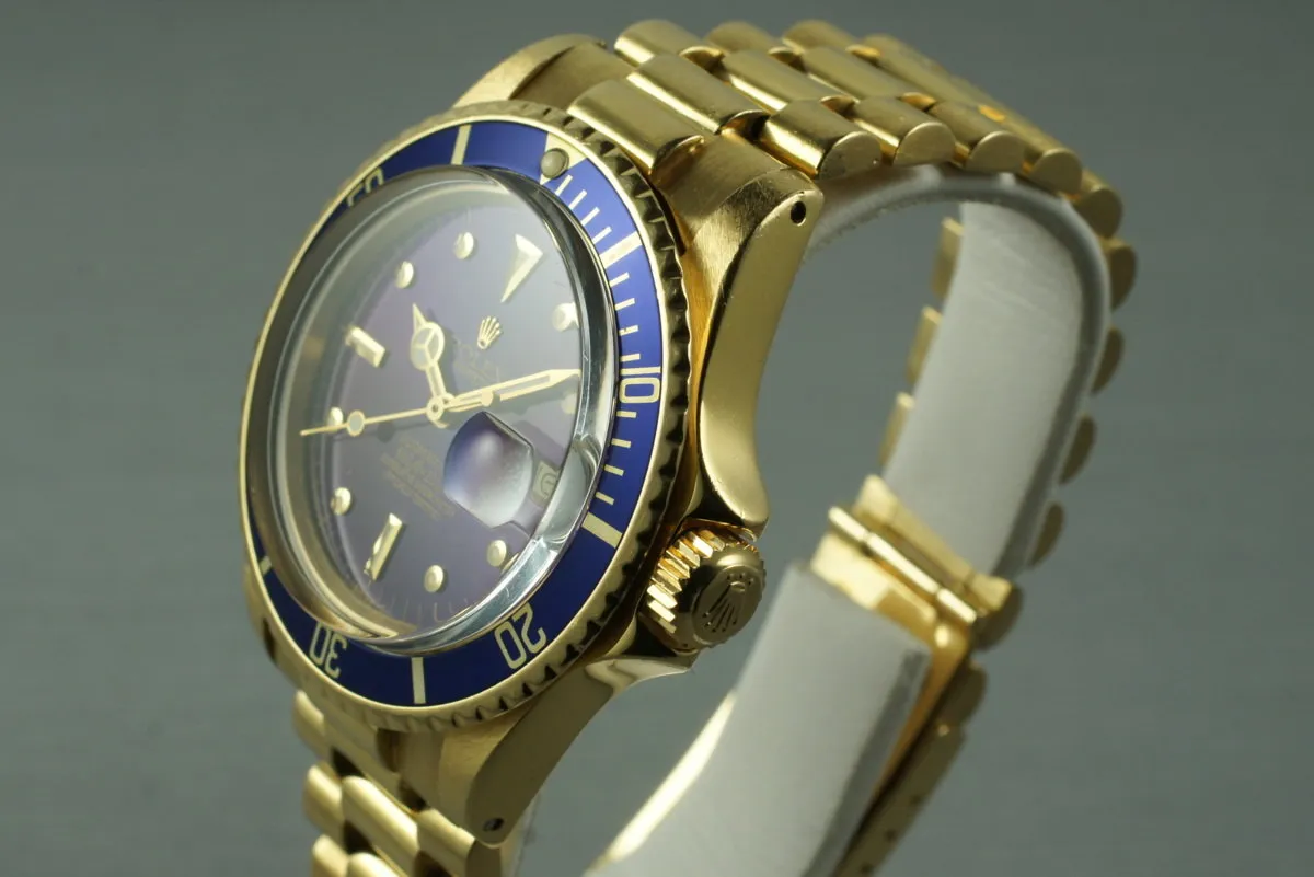 1969 Rolex YG Submariner 1680 with Blue Dial