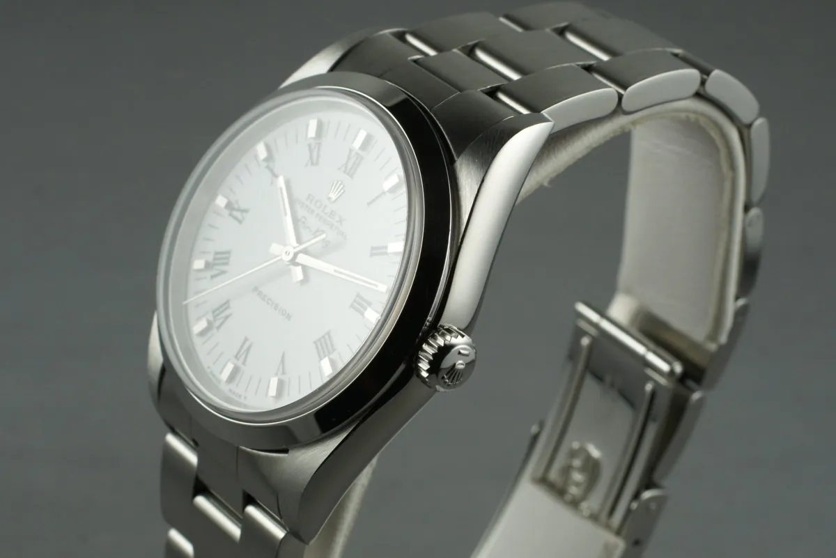 1995 Rolex Air-King 14010 White Roman Dial