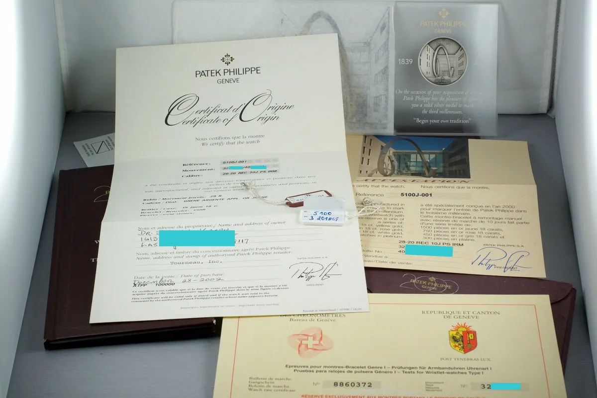 2000 YG Patek Philippe 5001 J 10 Days Power Reserve