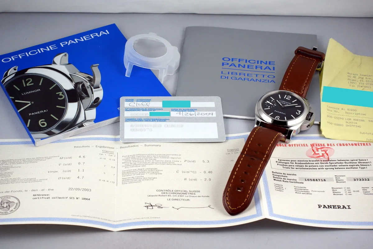 2004 Panerai PAM 111 Marina with Box and Papers