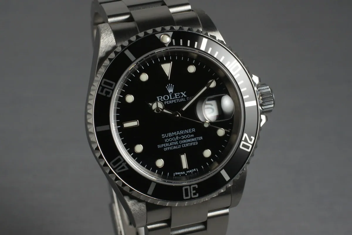 2006 Rolex Submariner 16610T with Box and Papers