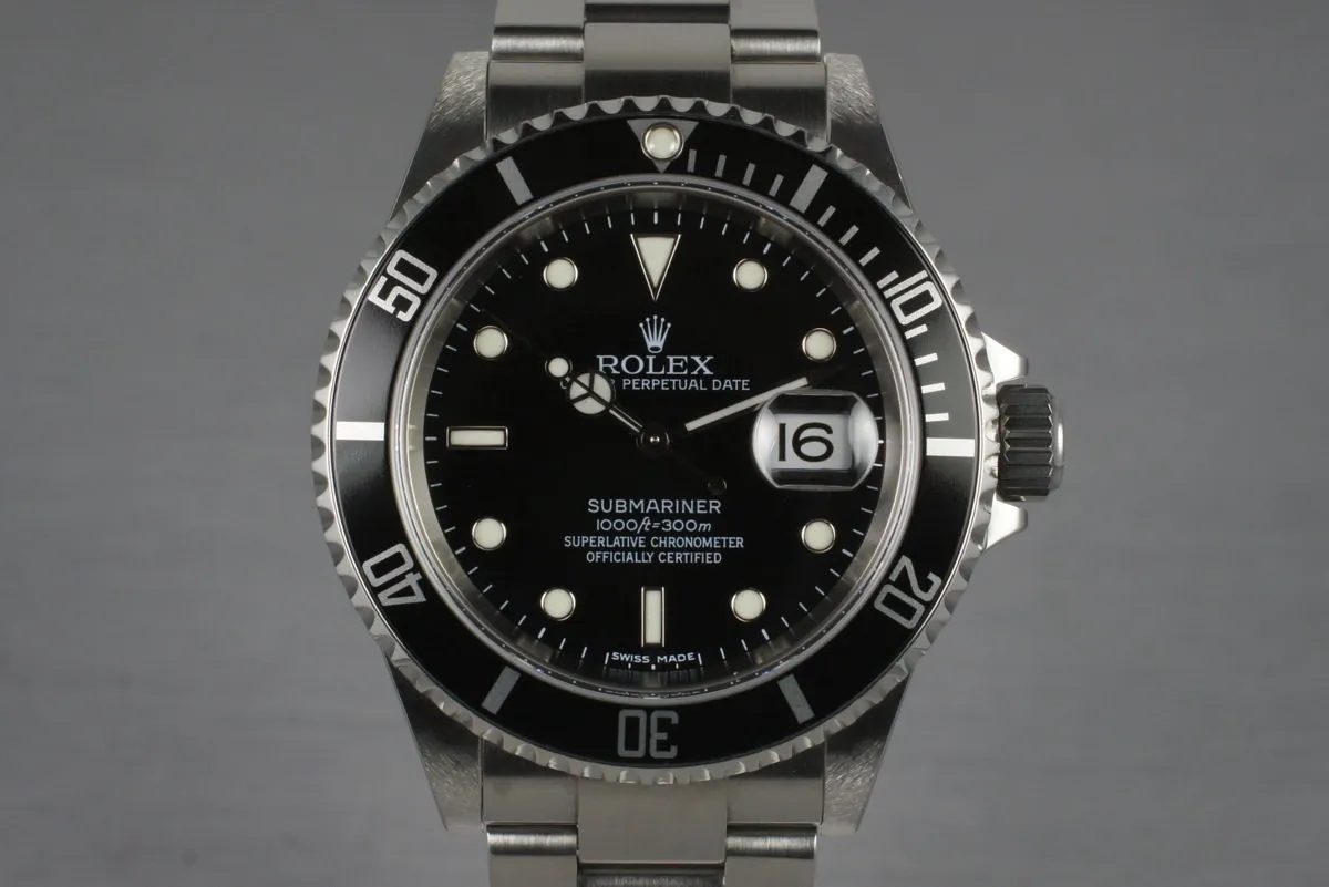 2006 Rolex Submariner 16610T with Box and Papers