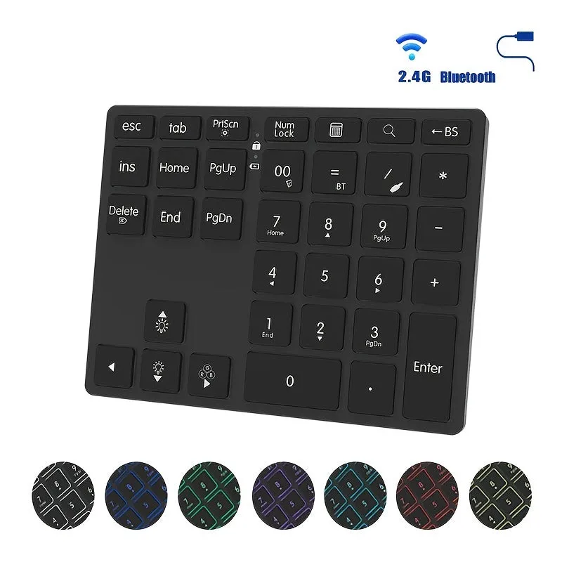 2.4G   Wireless Numeric Keypad Wireless Rechargeable Numpad Keyboard For IPad Laptop Wired Number Keyboard