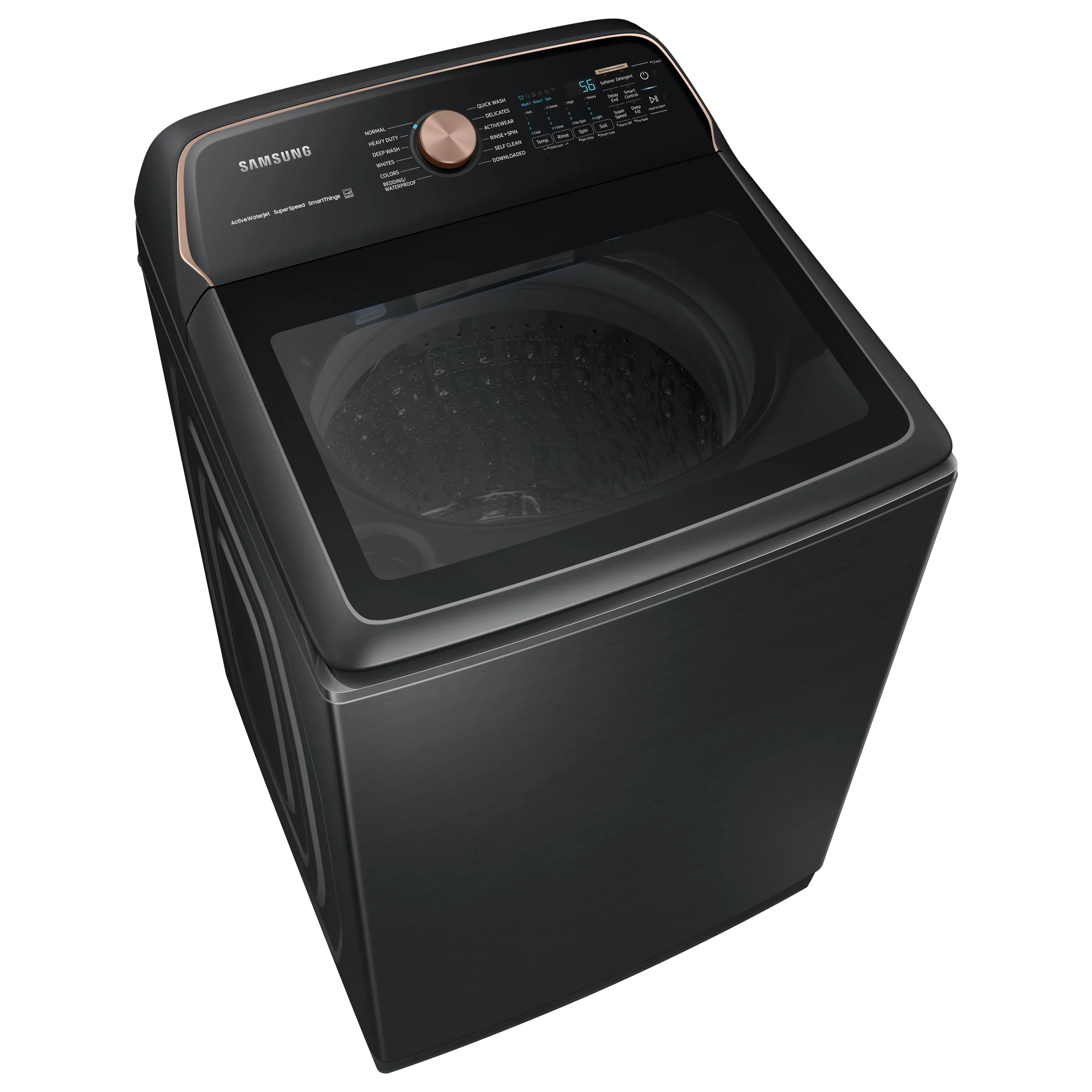 5.5 cu. ft. Extra-Large Capacity Smart Top Load Washer with Auto Dispense System in Brushed Black - (WA55A7700AV)