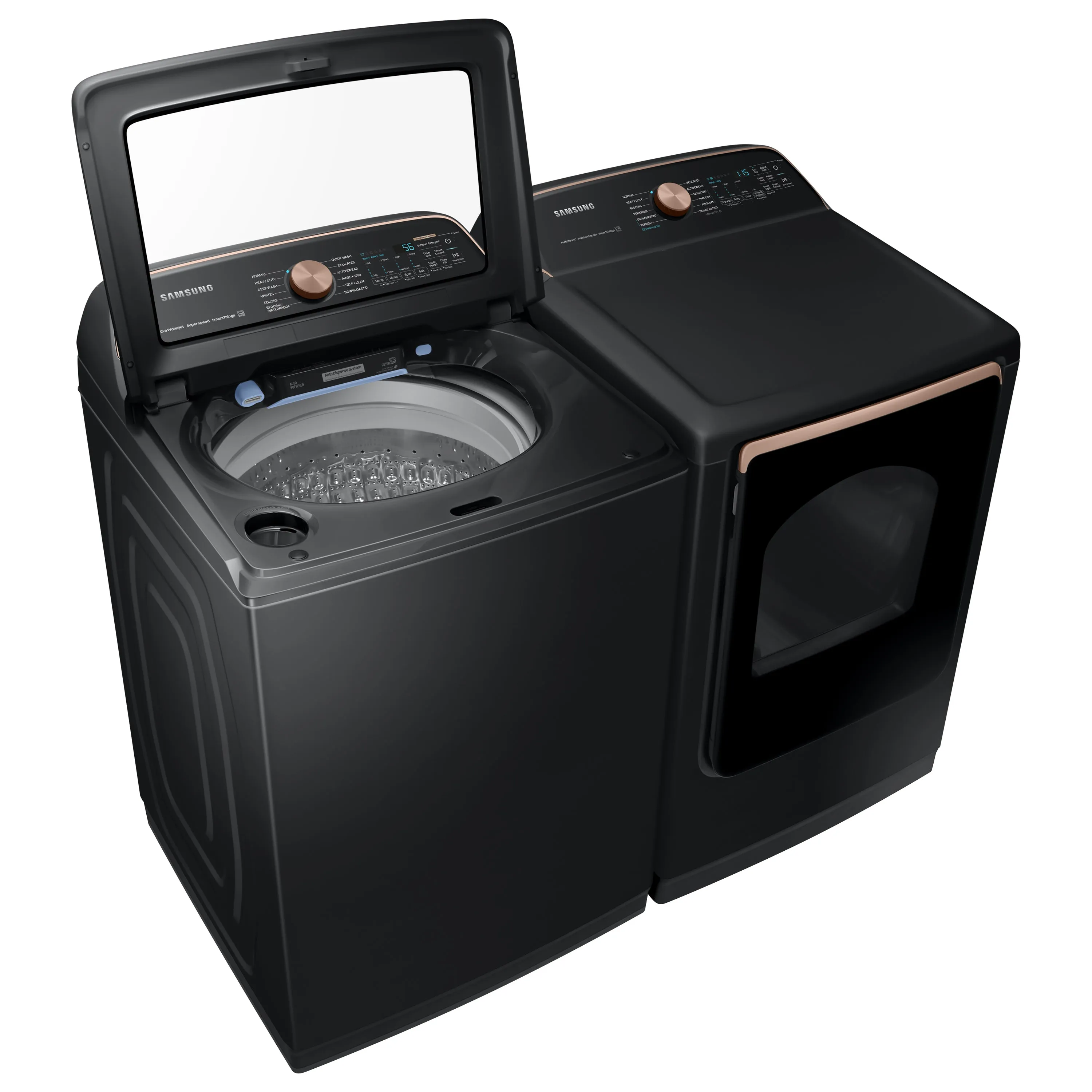 5.5 cu. ft. Extra-Large Capacity Smart Top Load Washer with Auto Dispense System in Brushed Black - (WA55A7700AV)