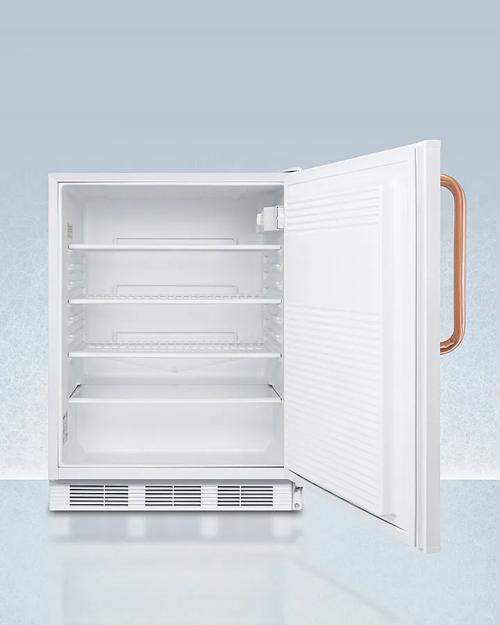 Accucold 24" Wide Built-In All-Refrigerator with Antimicrobial Pure Copper Handle, ADA Compliant