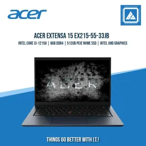 ACER EXTENSA 15 EX215-55-33JB i3-1215U/8GB/512GB NVME | BEST FOR STUDENTS AND FREELANCERS LAPTOP