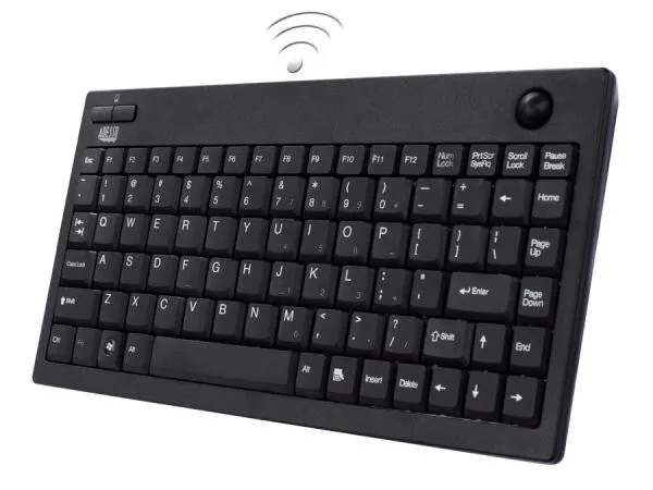 Adesso Wkb-3100ub - Keyboard - 87 Keys - Trackball - Wireless - Usb - Black