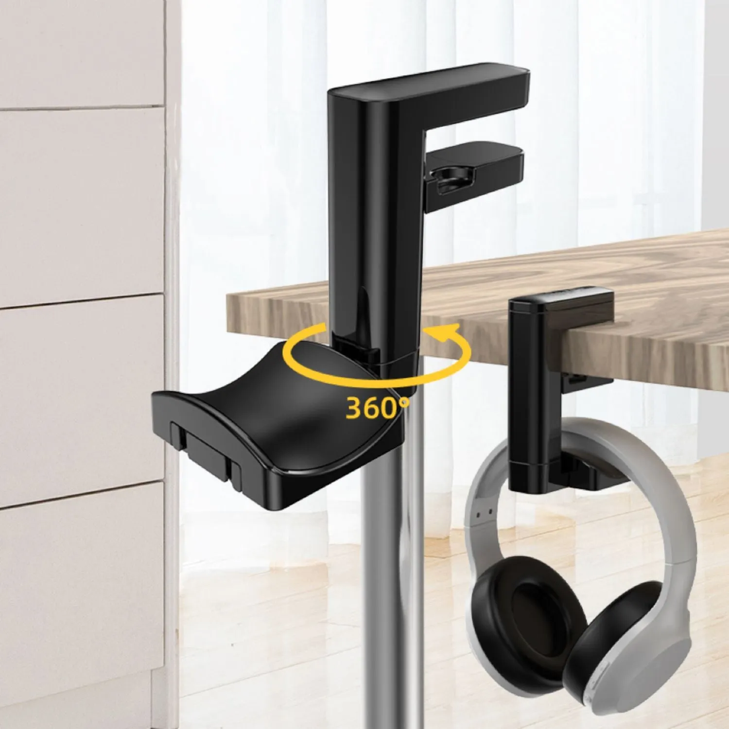 Adjustable Multifunction Headphone Stand with 360° Rotation