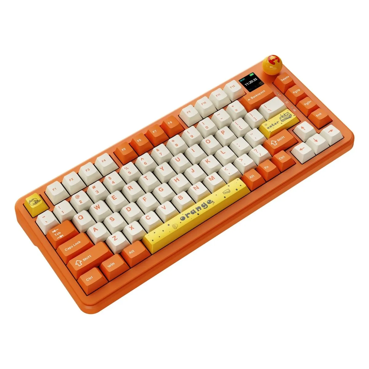 Ajazz AK820 MAX Orange-White Mechanical keyboard RGB With Screen Wired&Wireless(Avocado switch)