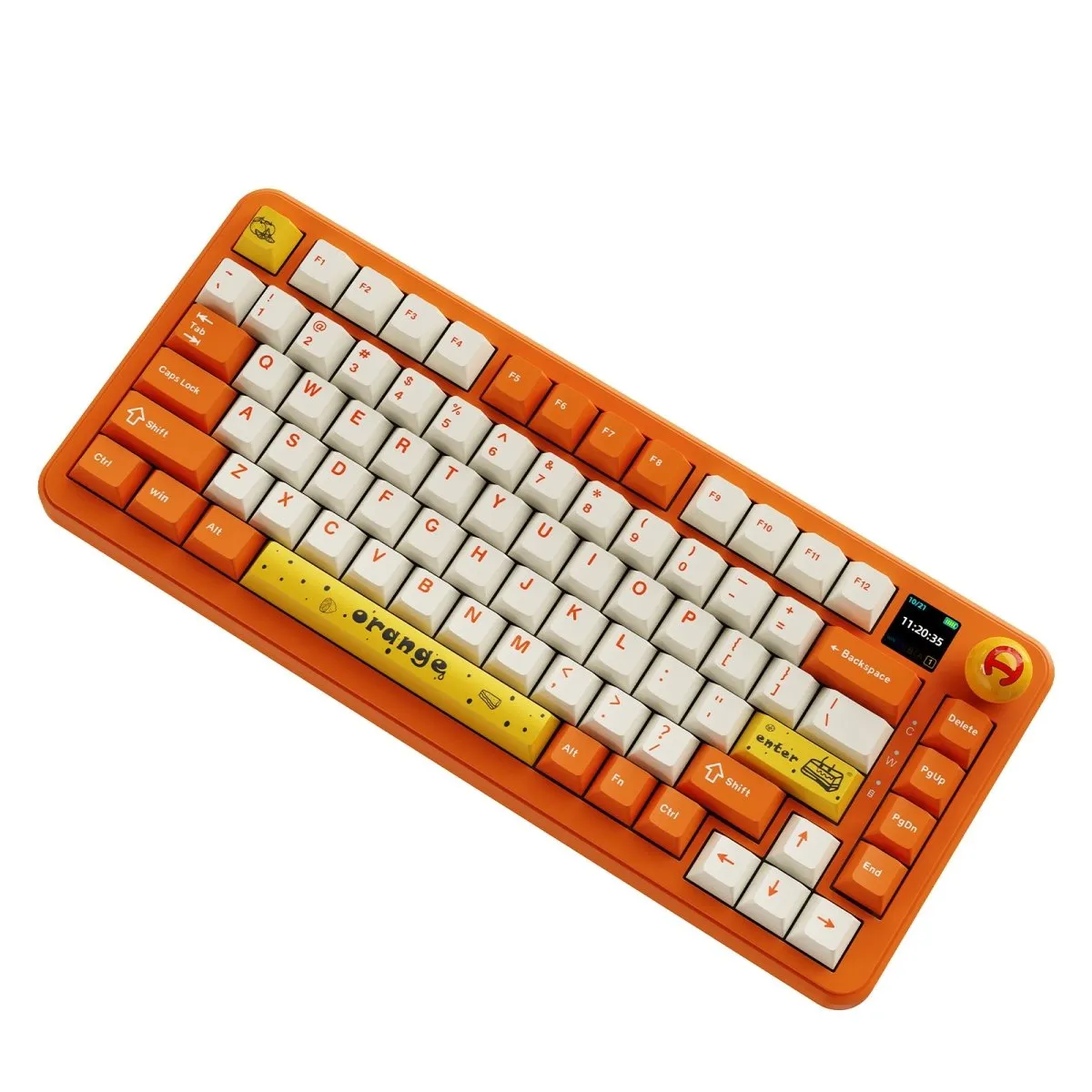 Ajazz AK820 MAX Orange-White Mechanical keyboard RGB With Screen Wired&Wireless(Avocado switch)