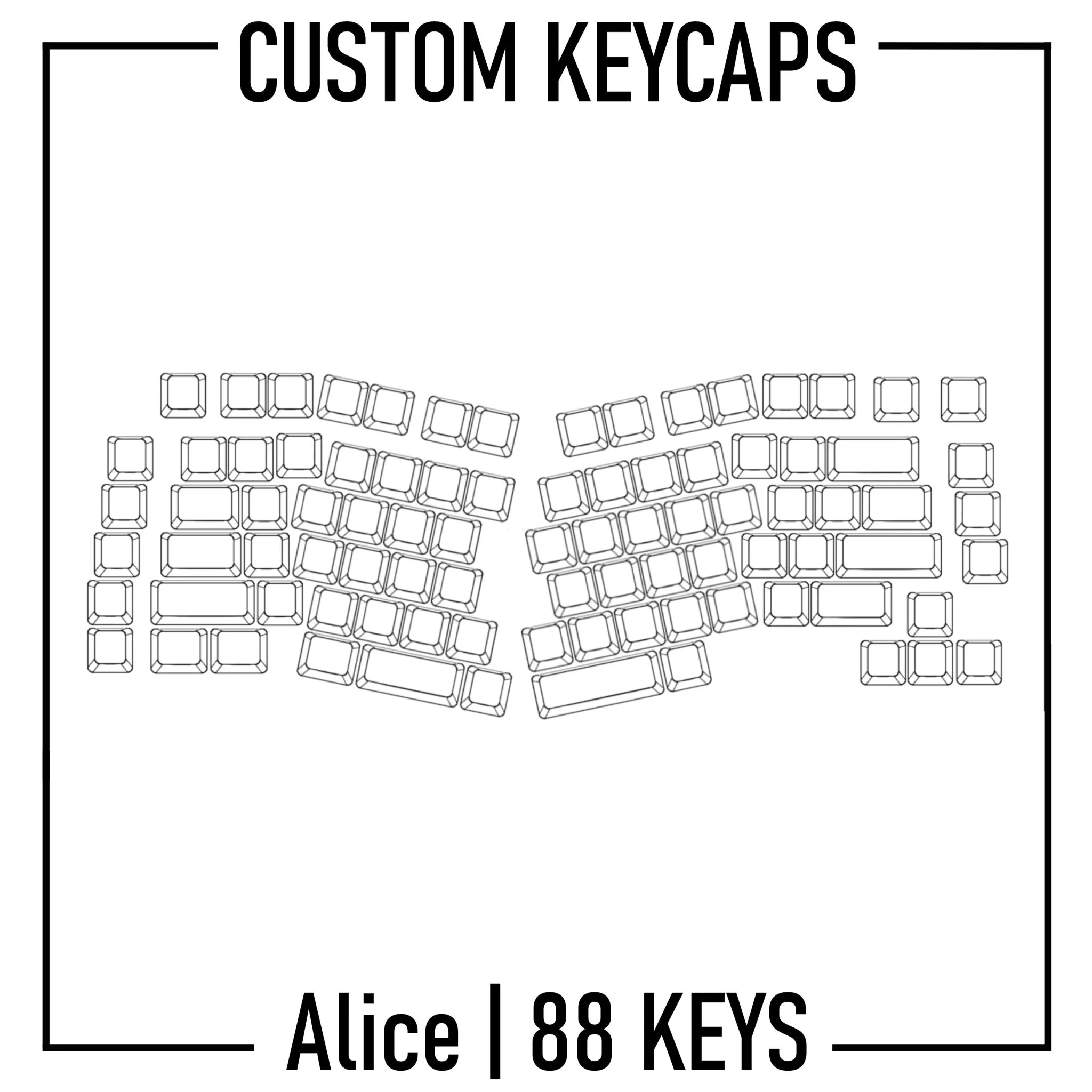 Alice Split Keyboard Custom Keycaps( ANSI | 88 Keys )