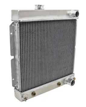 ALUMINUM EMC 1964-66 FORD MUSTANG DOWNFLOW RADIATOR DIRECT FIT W- AT - NATURAL