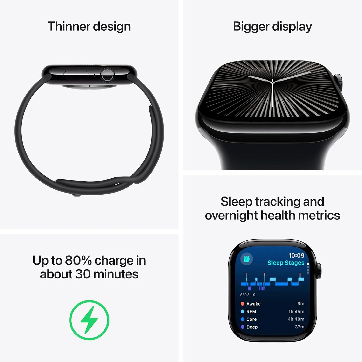 Apple Watch Series 10 GPS   Cellular 46mm - Jet Black Aluminium Case, Black Sport Band (M/L), Fitness Tracker, ECG, Always-On Display, Water Resistant