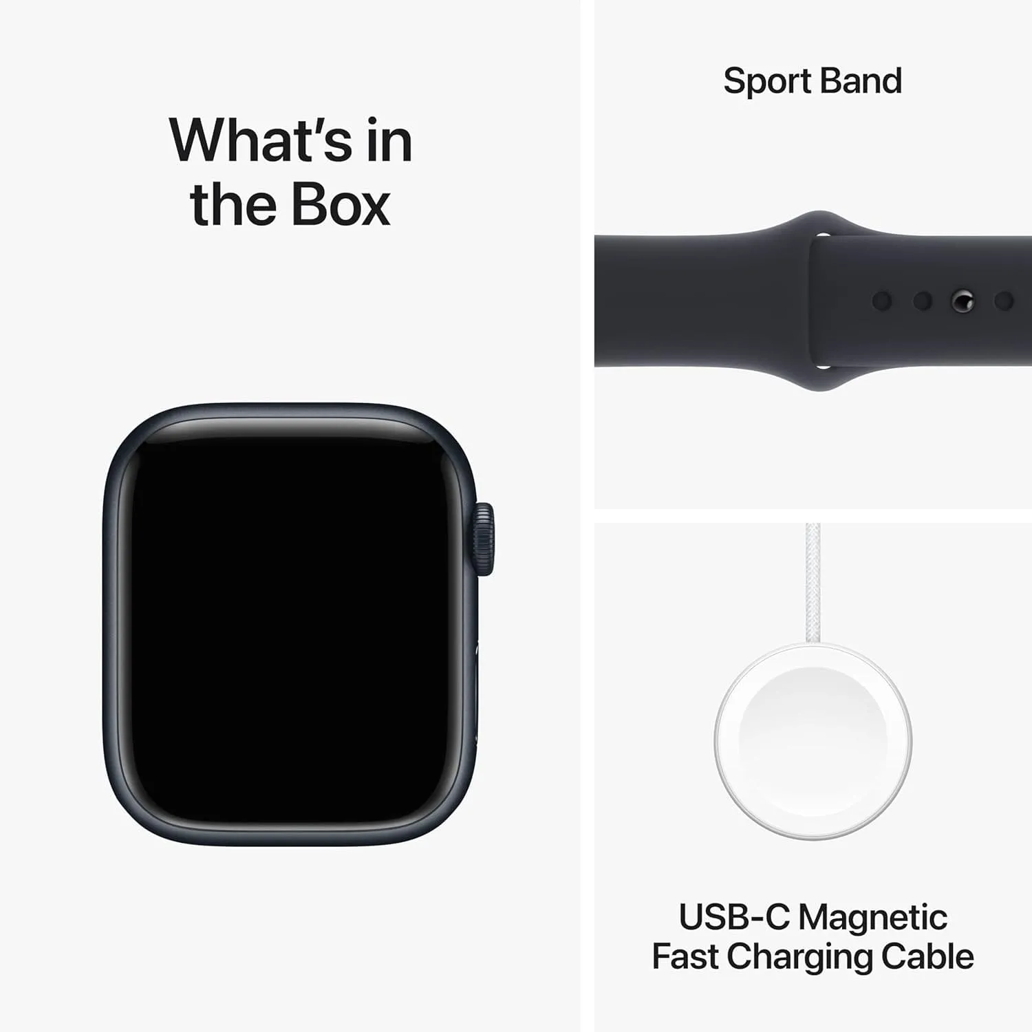 Apple Watch Series 9 GPS, 45mm Smartwatch - Midnight Aluminium Case with Midnight Sport Band (S/M)