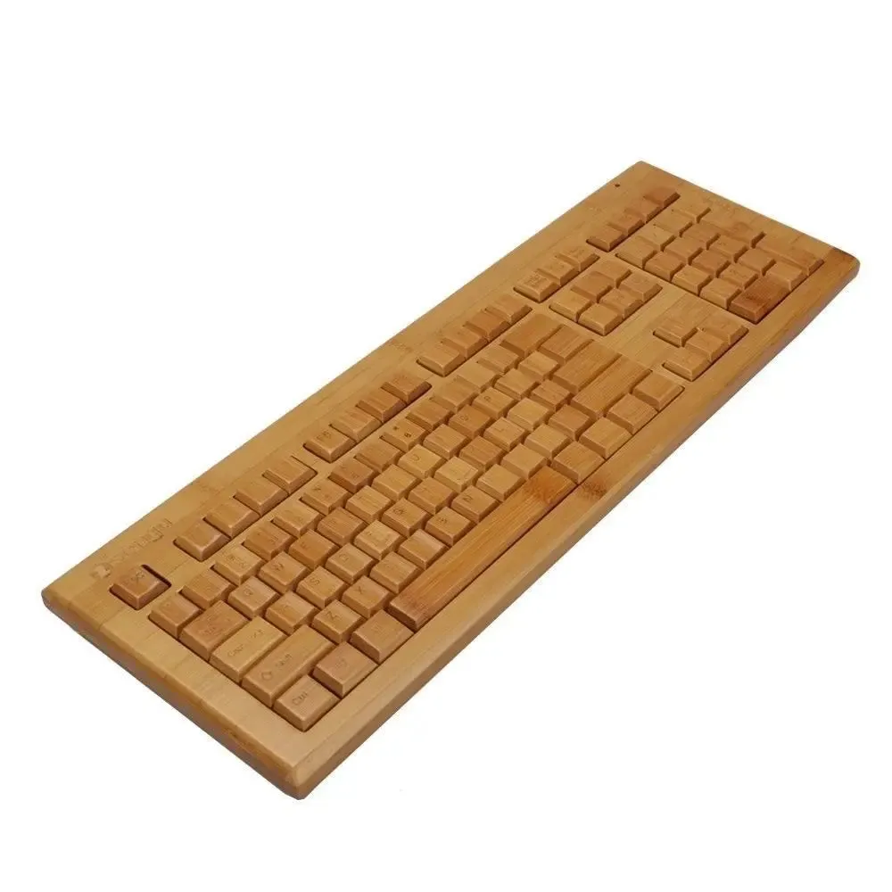 Bamboo Wooden Keyboard&Mouse Combo Wireless 3 areas Multimedia Eco Friendly BKM02