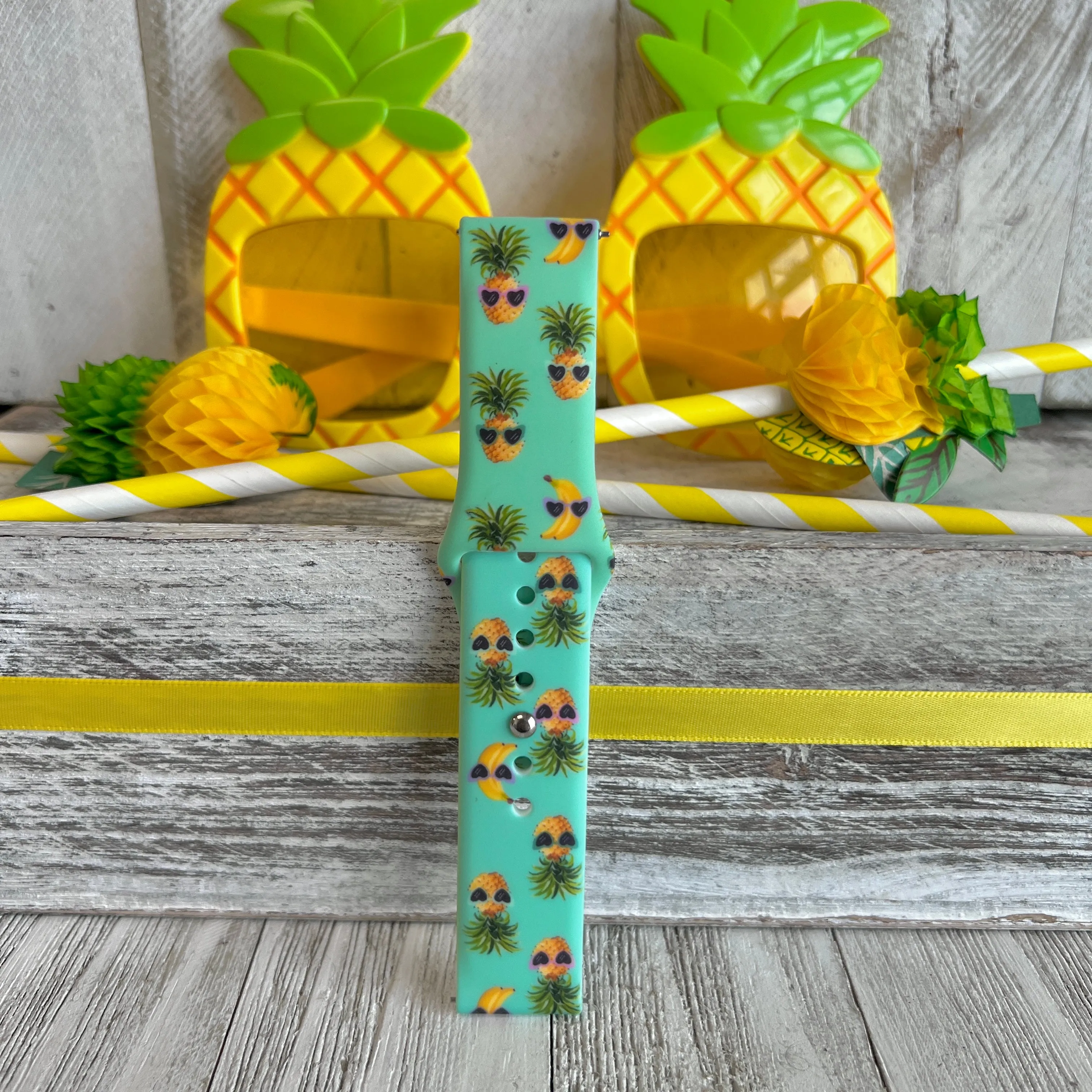 Banana Pineapple Vibes Print Silicone Band For Samsung Watch