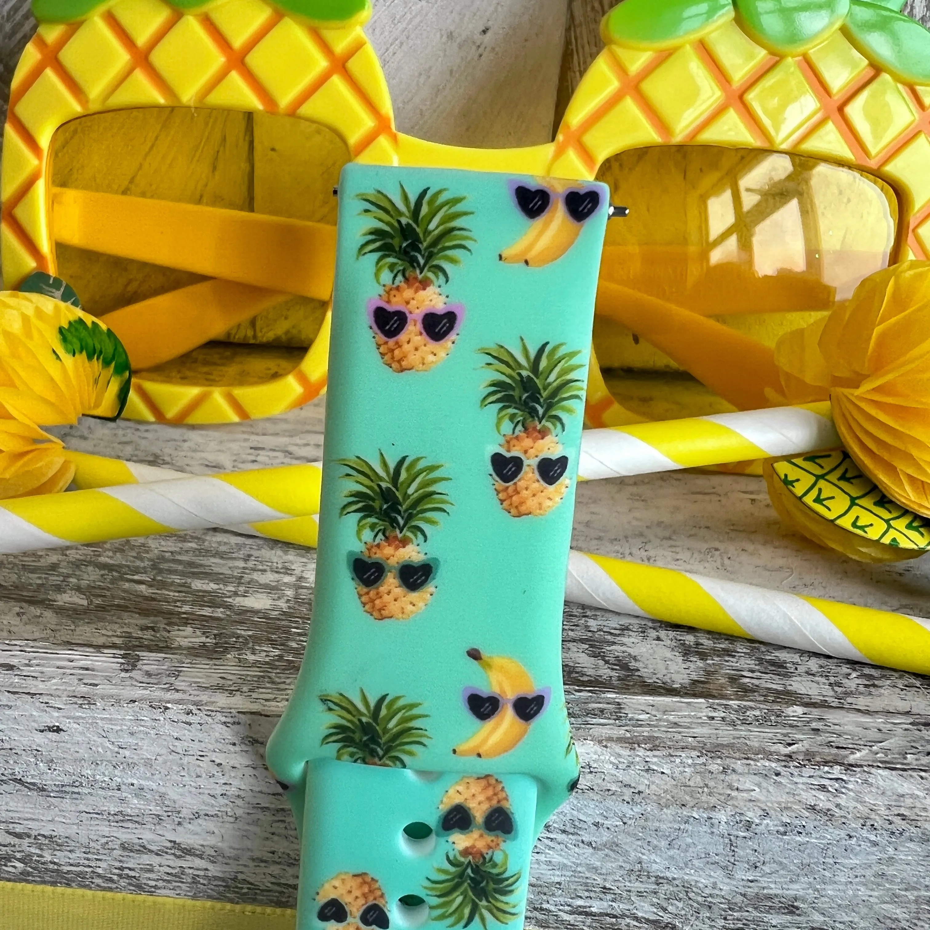 Banana Pineapple Vibes Print Silicone Band For Samsung Watch