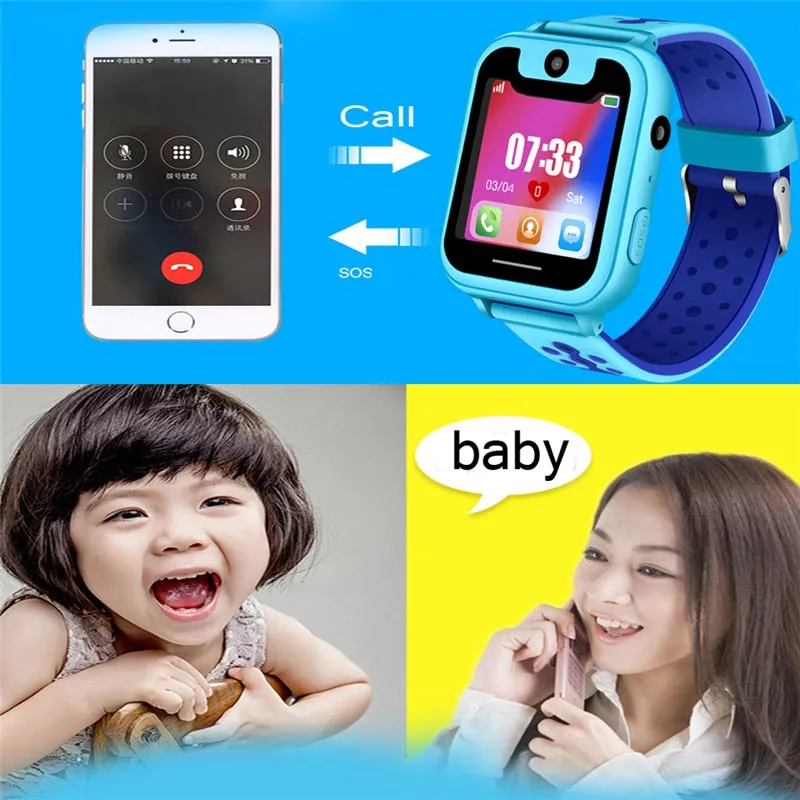 BANGWEI Children Phone Watch Child LBS Positioning Remote Monitoring Lighting SOS Emergency Phone Kid Smart Watch Voice chat