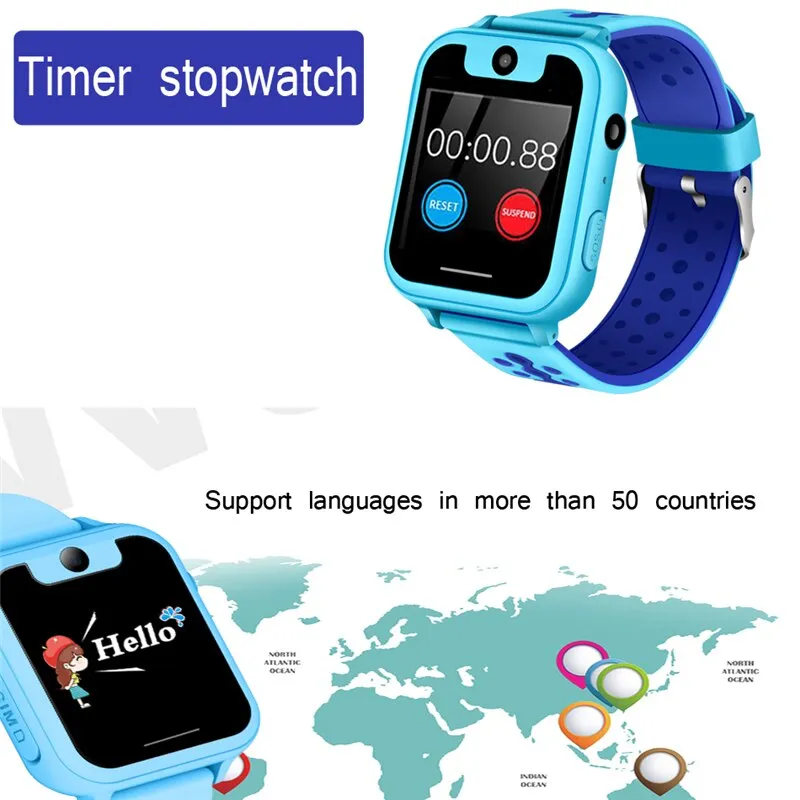 BANGWEI Children Phone Watch Child LBS Positioning Remote Monitoring Lighting SOS Emergency Phone Kid Smart Watch Voice chat