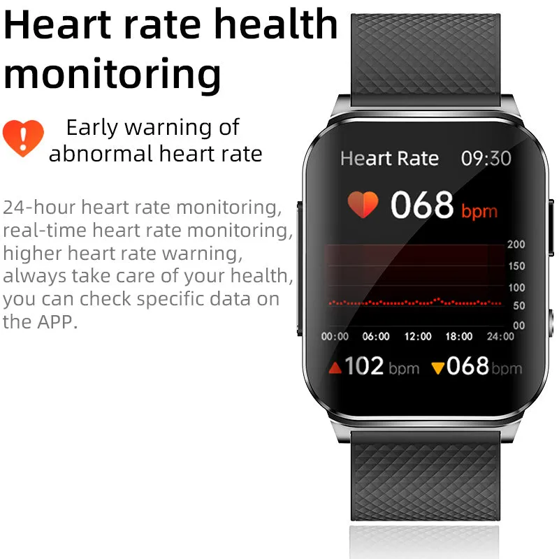 Bearscome  HD ECG/EKG Blood Glucose Health Monitoring Smart Sports Watch For man or women