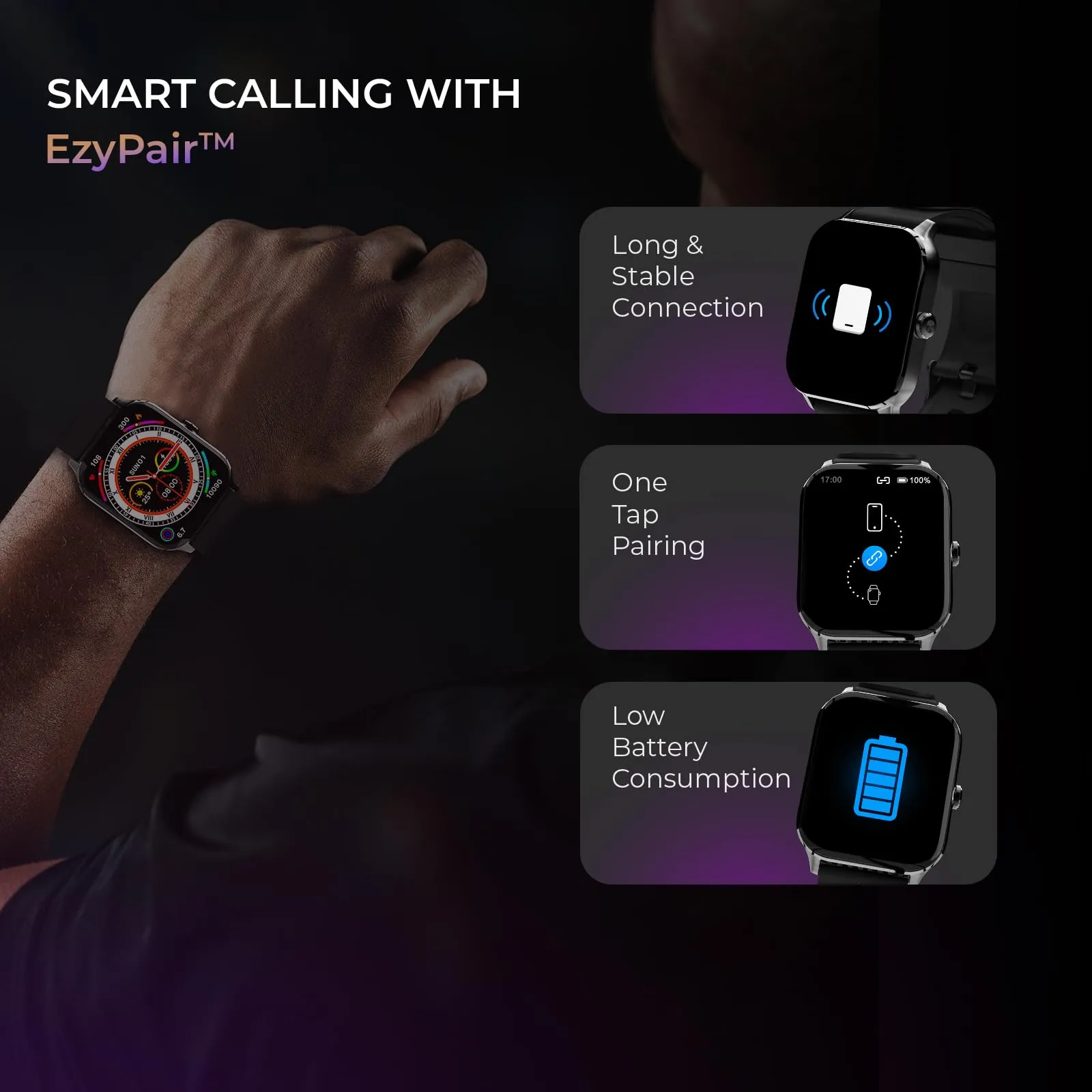 beatXP Marv Super Smart Watch| 2.0" HD Display | Ezy Pair Bluetooth Calling | AI Voice Assitance | Upto 7 Day Battery | 200  Watchfaces | 100  Sports Modes | SpO2 | Sleep Monitoring (Ice Silver)