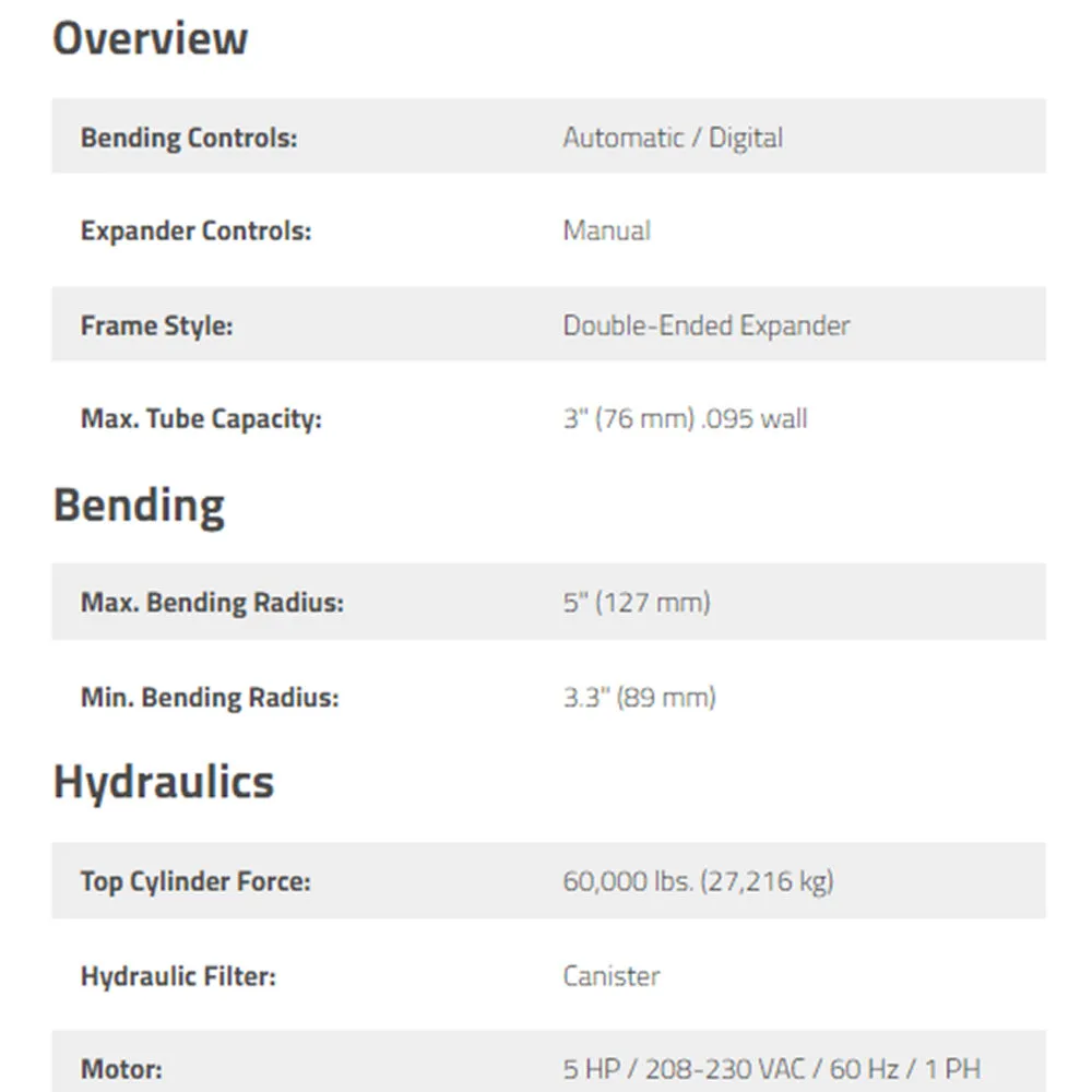 Bendpak Digital Automatic Pipe Bender