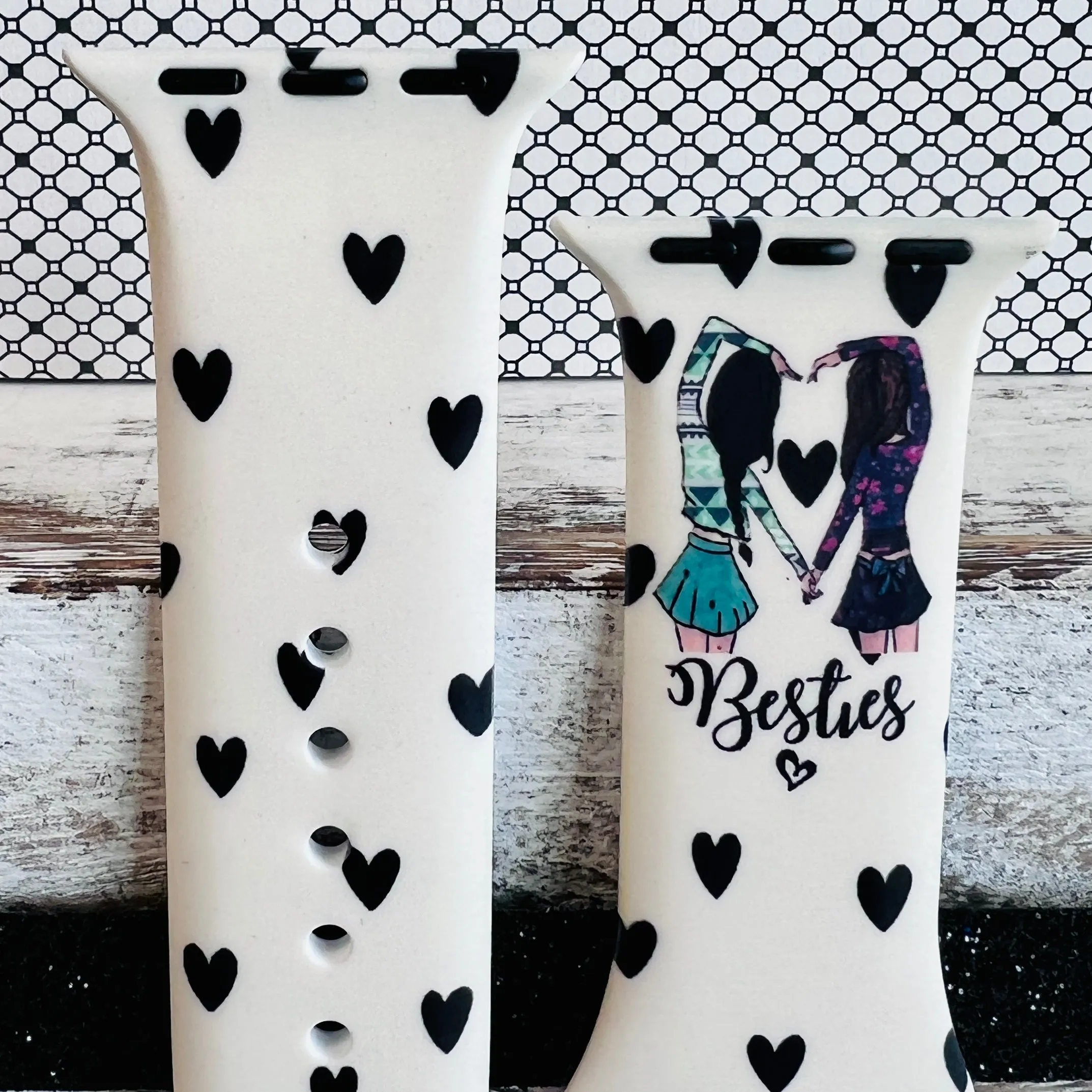 Besties Print Silicone Band For Apple Watch (Two Colors Available)