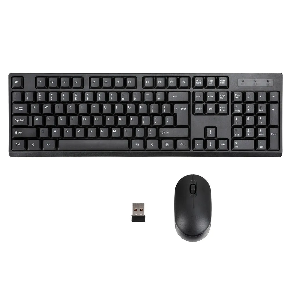 Bluetooth Wireless Keyboard & Mouse Combo - 104 Keys, Black