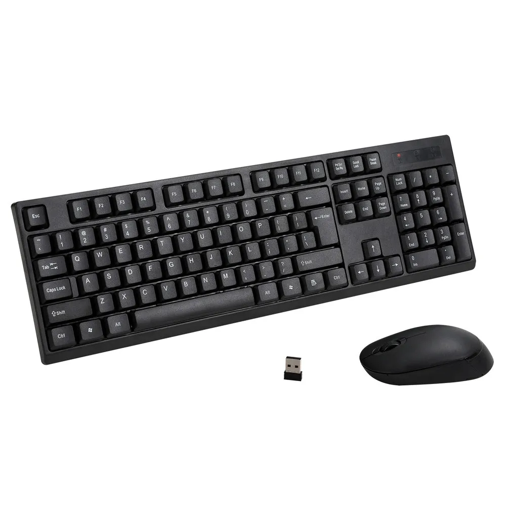 Bluetooth Wireless Keyboard & Mouse Combo - 104 Keys, Black