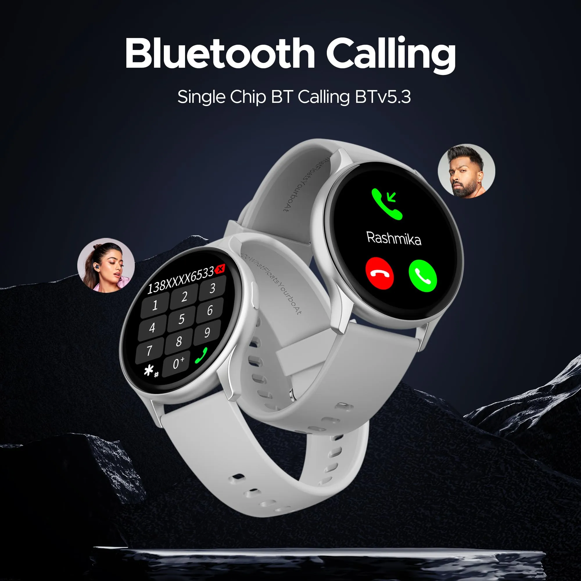 boAt Lunar Peak with 1.45" AMOLED Display, Advanced BT Calling, Always on Display, Cloud & Custom Watch Faces, in-Built Games, Stocks, SOS, IP67, Smart Watch for Men & Women(Silver)