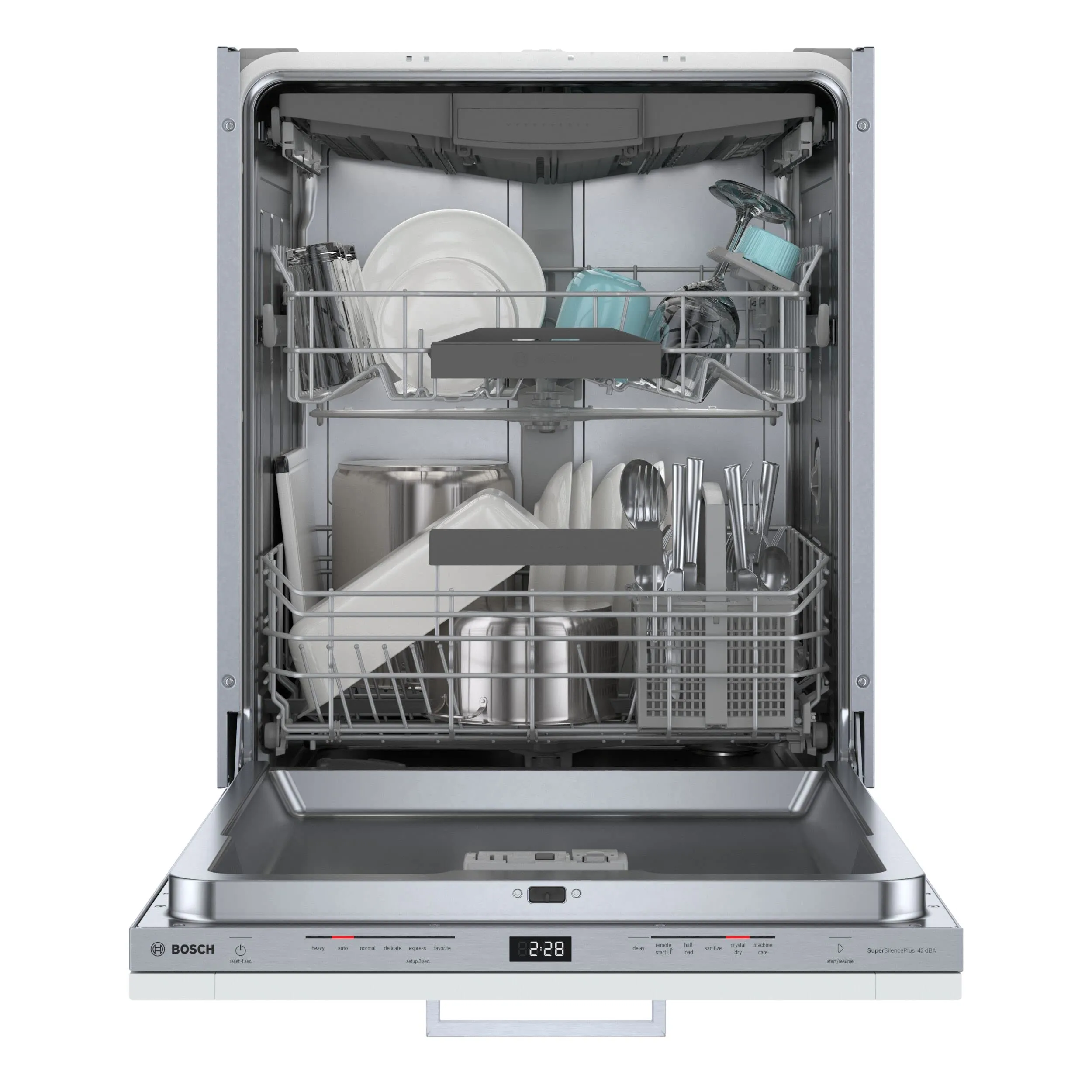 Bosch SHX78CM5N 800 Series 24 Inch Smart Built-In Bar Handle Dishwasher