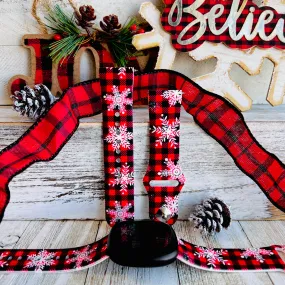 Buffalo Plaid Snowflake Print Silicone Band For Fitbit Versa 1/2