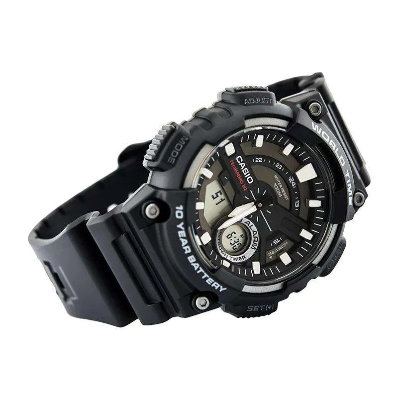 Casio AEQ-110W-1A Black Resin Strap Watch for Men