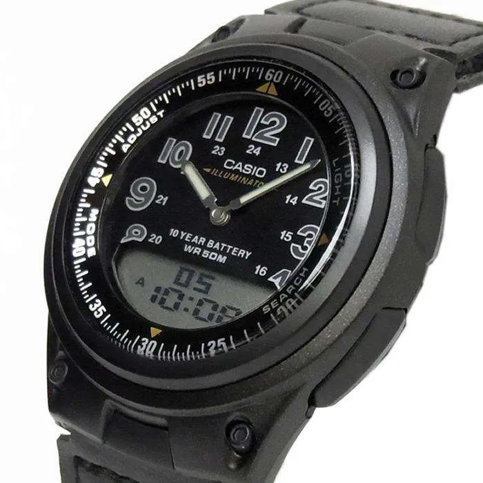 Casio AW-80V-1BVDF Black Nylon Watch for Men and Women