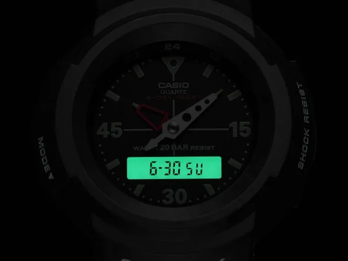 CASIO G-SHOCK Black Quartz Unisex Analog-Digital Watch AW-500E-1EDR