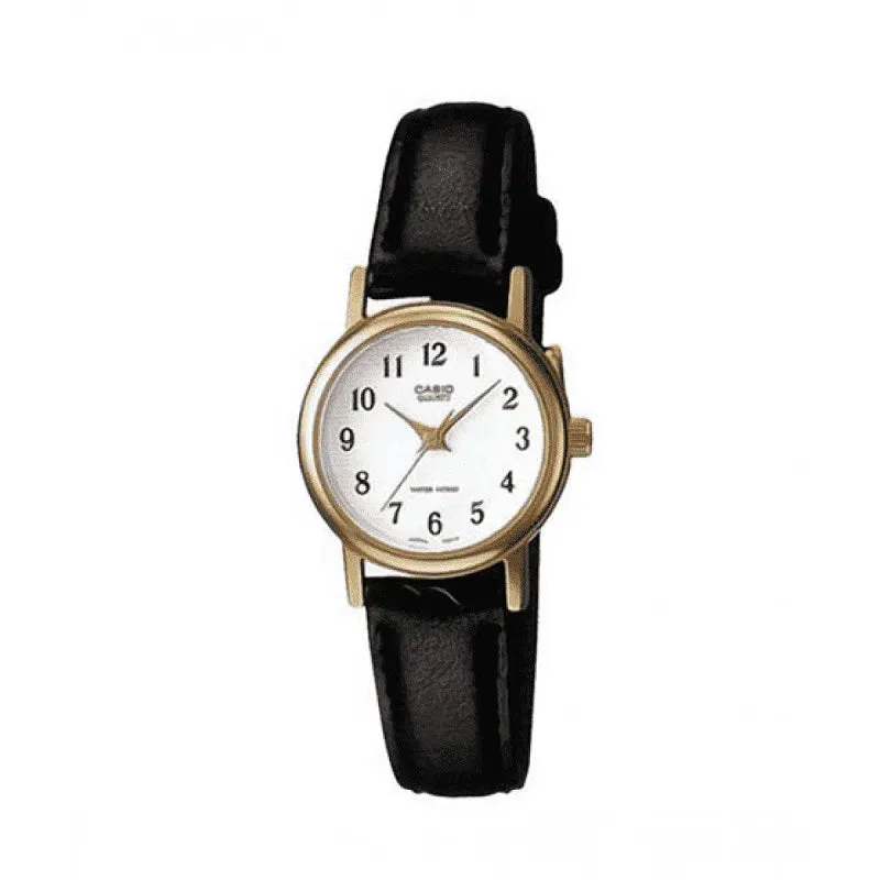 Casio LTP-1095Q-7BD Black Leather Strap Watch for Women