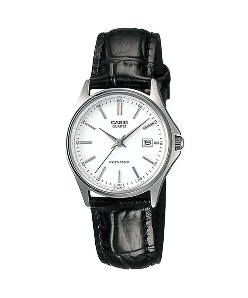 Casio LTP-1183E-7ADF Black Leather Strap Watch for Women