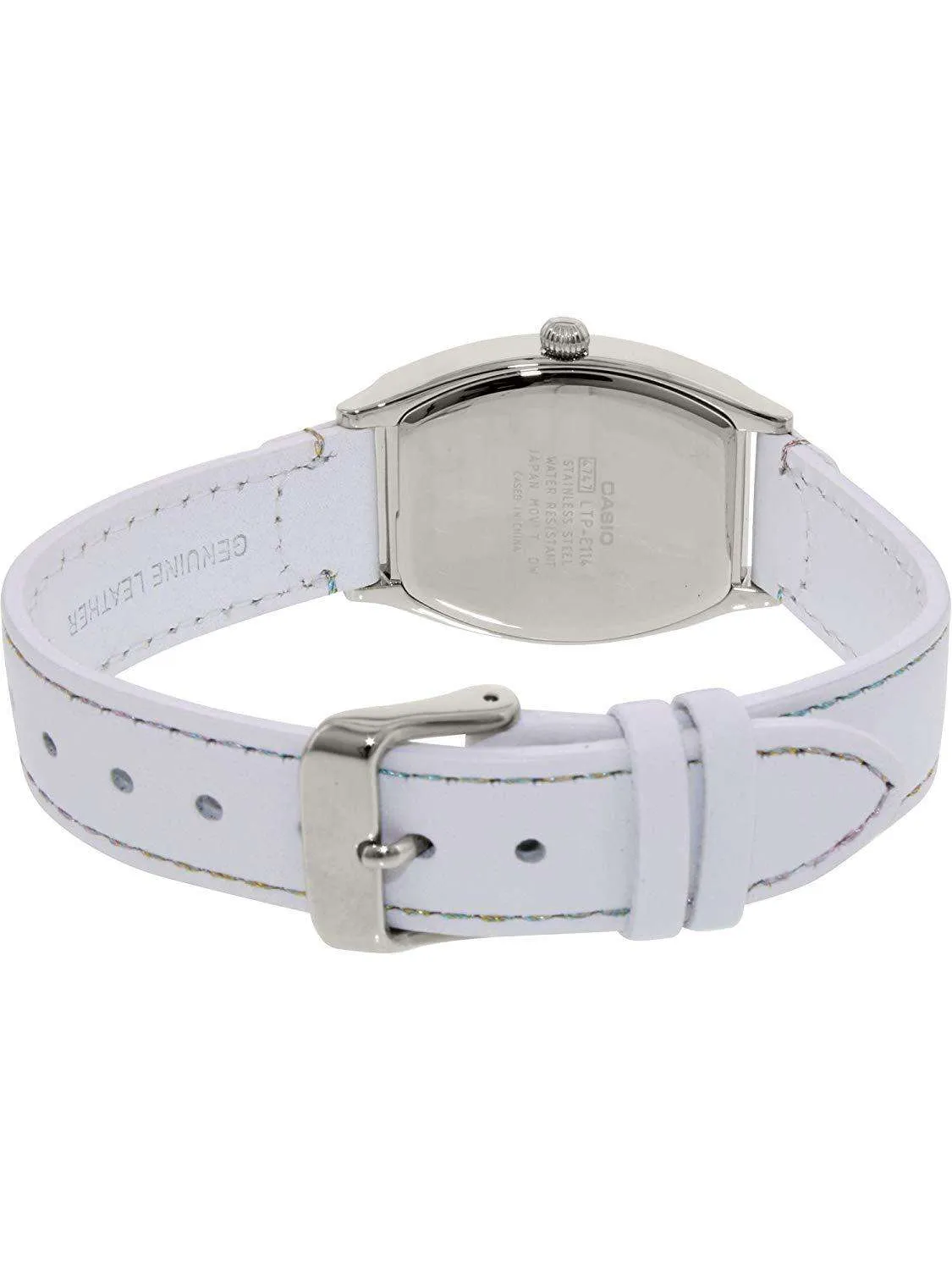 Casio LTP-E114L-7ADF White Leather Strap Watch for Women