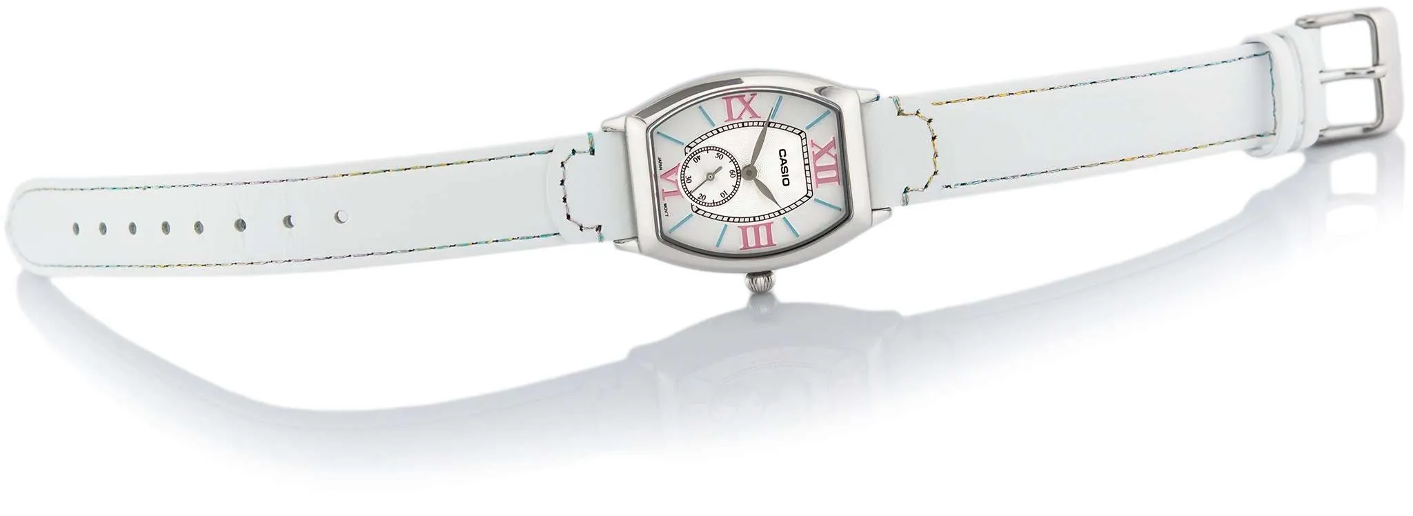 Casio LTP-E114L-7ADF White Leather Strap Watch for Women