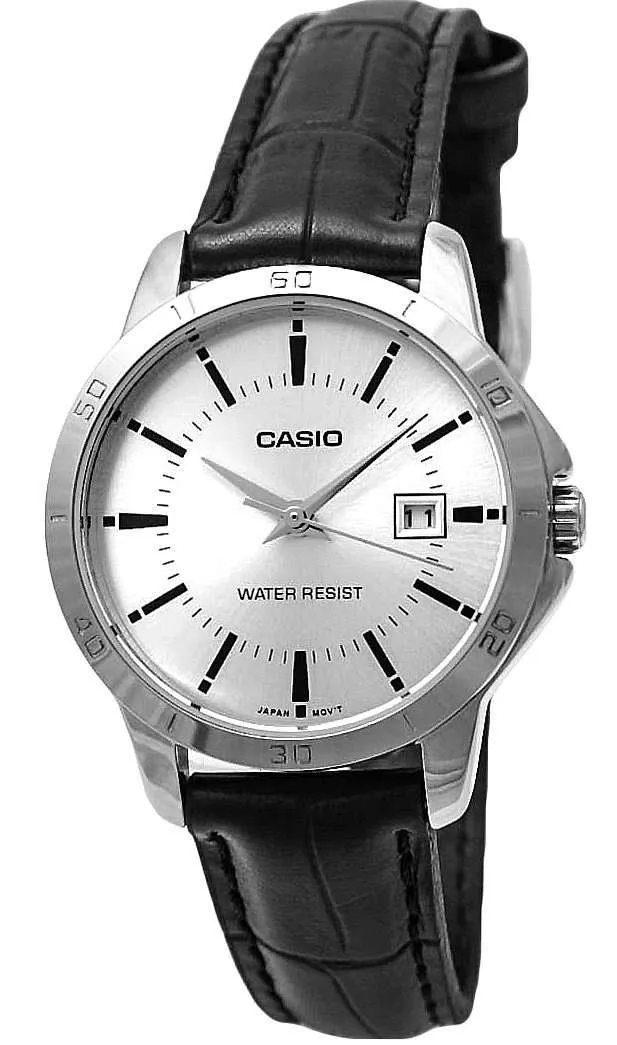 Casio LTP-V004L-7A Black Leather Strap Watch for Women