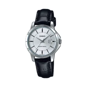 Casio LTP-V004L-7A Black Leather Strap Watch for Women