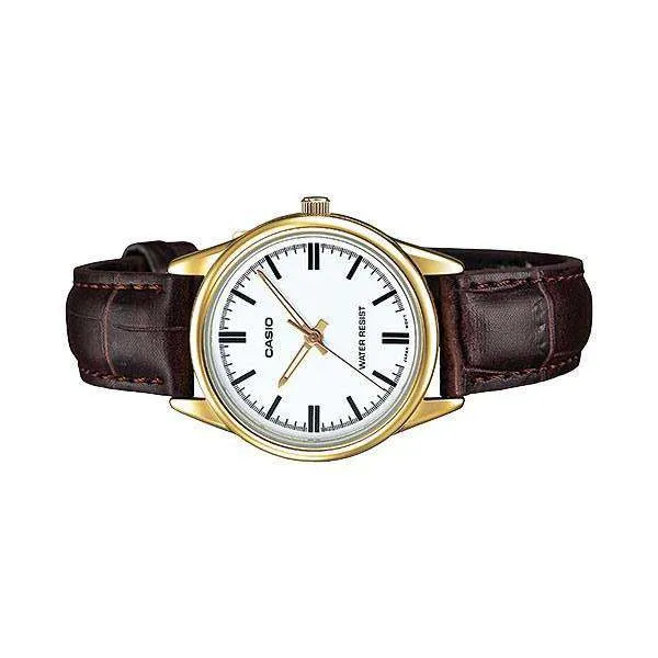 Casio LTP-V005GL-7A Brown Leather Strap Watch for Women